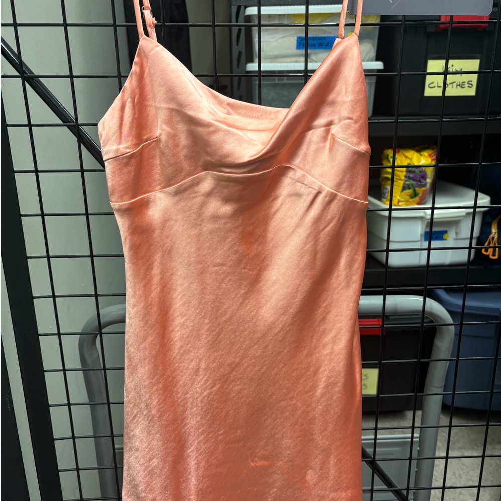Princess Polly Shimmering Peach Mini Dress - Picture 2 of 3